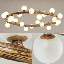 Axyaa Nordic Wood Twigs LED Chandelier Pendant Lamp for Dining Kitchen Living Bedroom