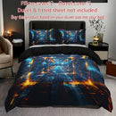 Axyaa Tech Space Plaid Duvet Cover Set – High-definition Print, All Seasons