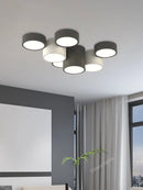 Axyaa LED Ceiling Light: Black White Circular Combination for Living Room, Kitchen, Dining Area