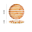 Axyaa Hand-Drawn Green Stripe Ceramic Coffee Cup with Breakfast Plate - Creative Tea Mug