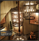 Axyaa Iron Birdcage Crystal Chandelier: Vintage Spherical Pendant Light
