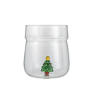 Axyaa 3D Christmas Theme Glass Mug 450ml - Ideal Gift for Girls, Kids, and Lovers