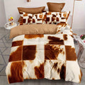 Axyaa Rustic Cowhide Style Duvet Cover Set - Soft & Cozy Bedding for Bedroom