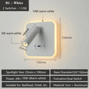 Axyaa Multifunctional LED Wall Sconce with USB Ports & Switch