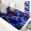 Axyaa Sea Fish Colorful Absorbent Kitchen Draining Mat