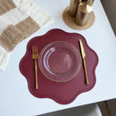 Axyaa Green Flower Placemats Set - Faux Leather Table Mats for Indoor & Outdoor Decor
