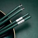 Axyaa Stainless Steel Alloy Chopsticks Set for Asian Cooking and Dining