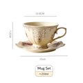 Axyaa Luxury Gold-rimmed Floral Coffee Cup and Saucer Set Vintage Flower Tea Mug
