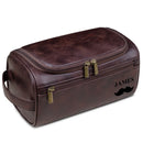 Axyaa Men's PU Leather Toiletry Bag: Personalized Travel Organizer for Groomsmen, Birthday, Bachelor Gift