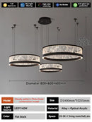 Axyaa Modern Luxury Black Gray Chandelier 60 80cm LED Pendant Light