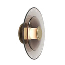 Axyaa LED Gray Amber Glass Wall Lamp Modern Round Sconce for Bedroom Aisle