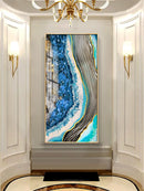 Axyaa LED Crystal River Hanging Paintings with Remote Dimming for Home Wall Decoration