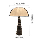 Axyaa Retro Walnut Desk Lamp with Pleated Shade