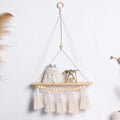 Axyaa Macrame Wood Wall Shelf: Boho Home Decor for Bedroom, Living Room, Nursery