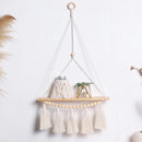 Axyaa Macrame Wood Wall Shelf: Boho Home Decor for Bedroom, Living Room, Nursery