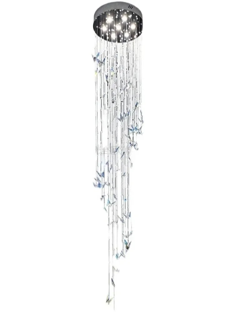 Axyaa Crystals Pendant Light Chandelier Loft Butterfly Hanging Lamps