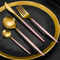 Axyaa Stainless Steel Cutlery Set: Knife Fork Teaspoons Coffee Spoons Dinnerware Kitchen