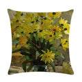 Axyaa Floral Pattern Linen Cushion Cover for Home Sofa, 45x45cm Square Pillowcase