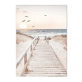 Axyaa Coastal Bridge Canvas Print Nordic Wall Art Poster for Living Room