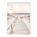 Axyaa Coastal Bridge Canvas Print Nordic Wall Art Poster for Living Room