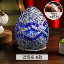 Axyaa Vintage Egyptian Egg Lamp: Handcrafted Mosaic Bedside Night Light