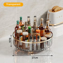 Axyaa Rotating Spice Rack Organizer with Base Storage Bin for Kitchen and Cosmetic Storage