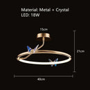 Axyaa Colorful Crystal Butterfly LED Ceiling Lamp Chandelier for Home & Restaurant