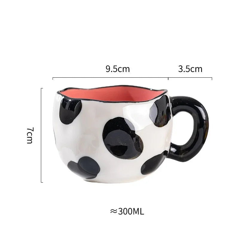 Axyaa Ceramic Mug: Irregular Pattern Coffee Cup for Creative Gifts