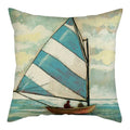 Marine Ship Print Linen Pillow Cover for Home Sofa Decor Axyaa