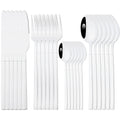Axyaa 24-Piece Black Stainless Steel Cutlery Set Flatware Tableware Silverware Kit