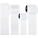 Axyaa 24-Piece Black Stainless Steel Cutlery Set Flatware Tableware Silverware Kit
