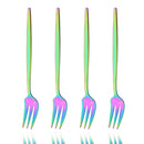 Axyaa Gold Fruit Cake Set: Mirror Stainless Steel Tea Fork, Snack Dessert, Small Salad Cutlery