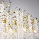 Axyaa Gold Crystal Chandelier: Modern Luxury for Bedroom, Living Room, Dining Room