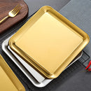 Axyaa Korean BBQ Sandwich Tray: Rectangular Golden Snack Plate for Desserts and Baking