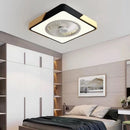 Axyaa Nordic Bedroom Ceiling Fan Ultra-Thin Black Square Pendant Lamp