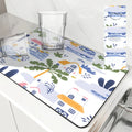 Axyaa Cartoon Building Kitchen Drying Mat