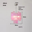 Axyaa Glass Art Pendant Light - White Pink Modern French Design for Home Decor