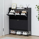 Axyaa Farmhouse Shoe Storage Cabinet with 2 Flip Drawers