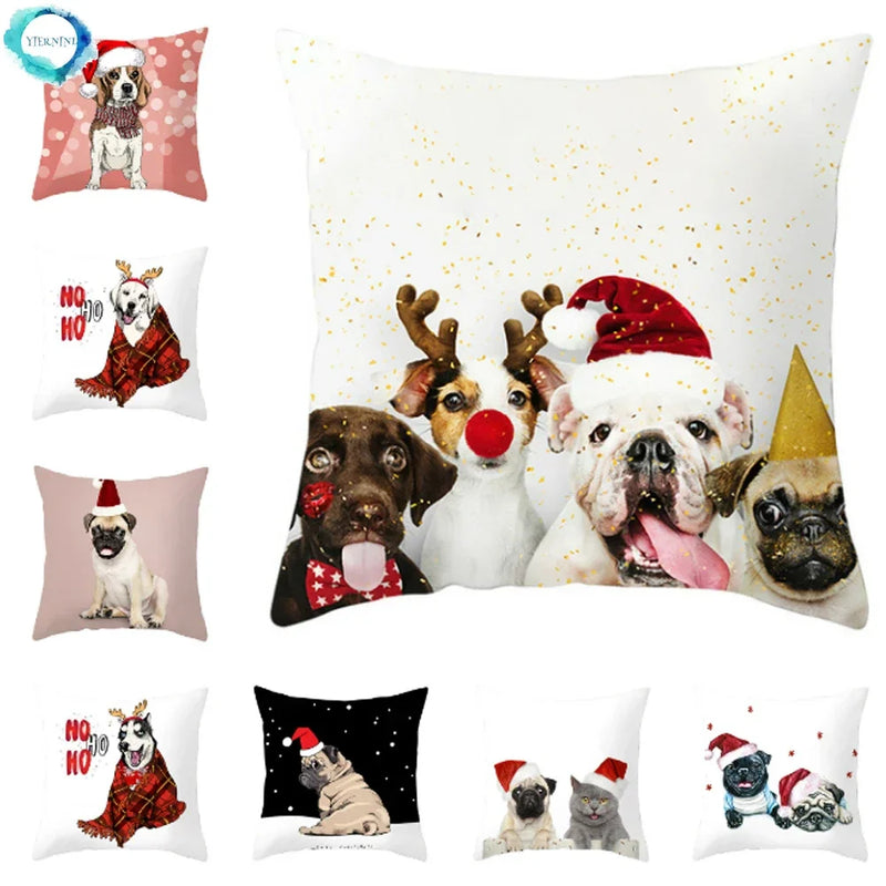 Axyaa Christmas Hat Pet Printed Cushion Cover 45x45cm
