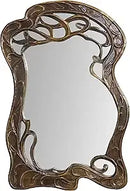 Axyaa Mosaic Glass Wall Mirror, Decorative Embossed Rectangular Vanity Mirror