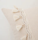 Axyaa Boho Tufted Lumbar Pillow Cover with Tassels - Modern Farmhouse Style
