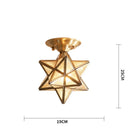 Axyaa Vintage Glass LED Ceiling Lights for Living Room, American Copper Finish