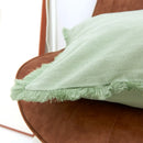 Axyaa Light Green Tassel Cushion Cover - Nordic Style Living Room Decor