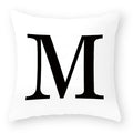 Axyaa Polyester Alphabet Cushion Cover 45X45cm for Home Sofa Decor