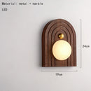 Axyaa Marble LED Wall Lamp - Brown Metal Sconce for Stairs, Bedroom, Restaurant, Aisle