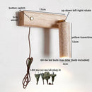 Axyaa Yellow Travertine LED Wall Sconce - Up Down Rotate Wooden Bedside Lamp