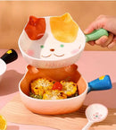 Axyaa Cute Baking Oven Bowl with Handle, Kids Salad Ceramic Tableware