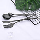 Axyaa Black Gold Stainless Steel Dinnerware Set - Elegant Tableware Collection
