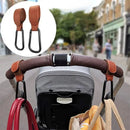Axyaa Stroller Hooks: Multi-function PU Leather Diaper Bag Organizers
