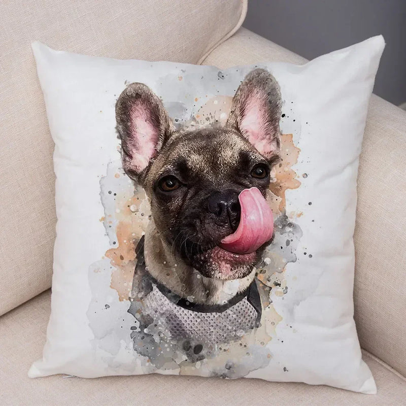 Axyaa Watercolor Dog Pillow - Cozy Pet Animal Pillow for Home Sofa
